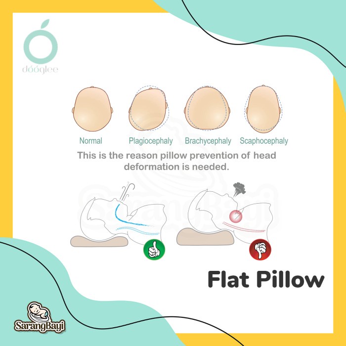 Dooglee Flat Pillow  / Bantal Flat Tipis Bayi Newborn