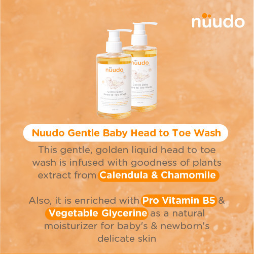 Nuudo Gentle Baby Head To Toe Wash / Sabun Mandi Anak Bayi Travel Size Home Size Refill