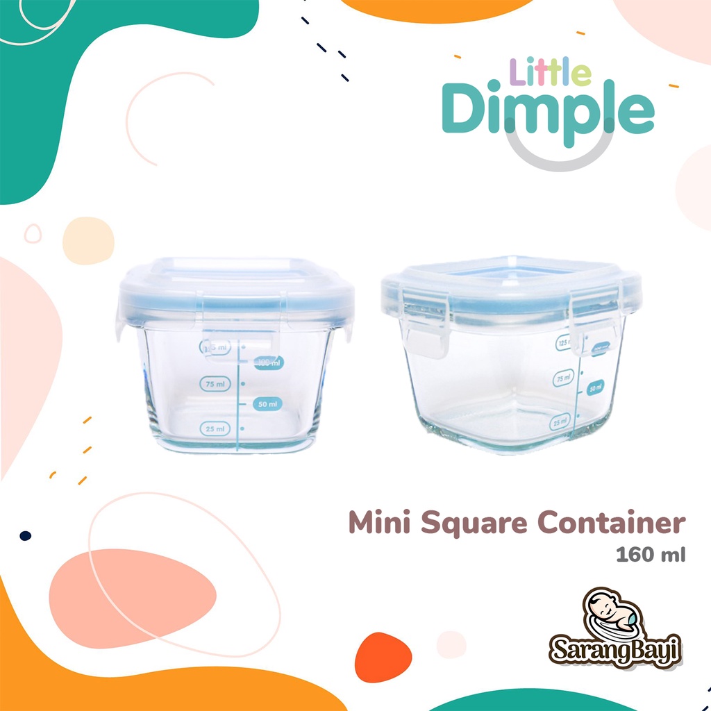Little Dimple Mini Square Baby Food Container Mpasi Snack Container