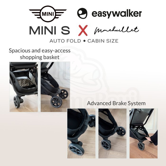 Easywalker Mini S Mmehuillet / Rockey S Autofold Cabin Size Stroller | Picadilly Black Sutton Peanuts Snoopy Grey Candy Pink
