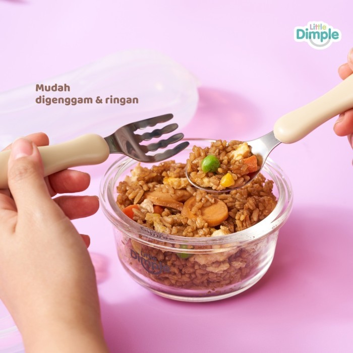Little Dimple Kids Spoon and Fork Set / Sendok Garpu Makan / Alat Makan Anak