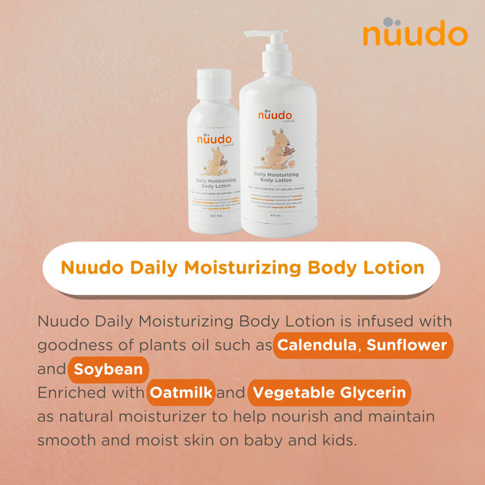 Nuudo Daily Moisturizing Body Lotion / Baby Lotion Krim Moisturizer Bayi Travel Size Home Size