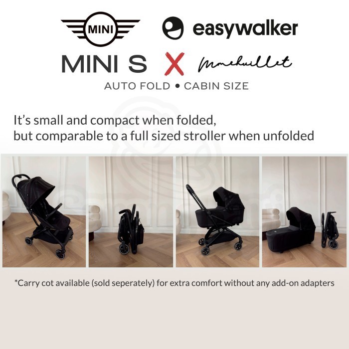 Easywalker Mini S Mmehuillet / Rockey S Autofold Cabin Size Stroller | Picadilly Black Sutton Peanuts Snoopy Grey Candy Pink
