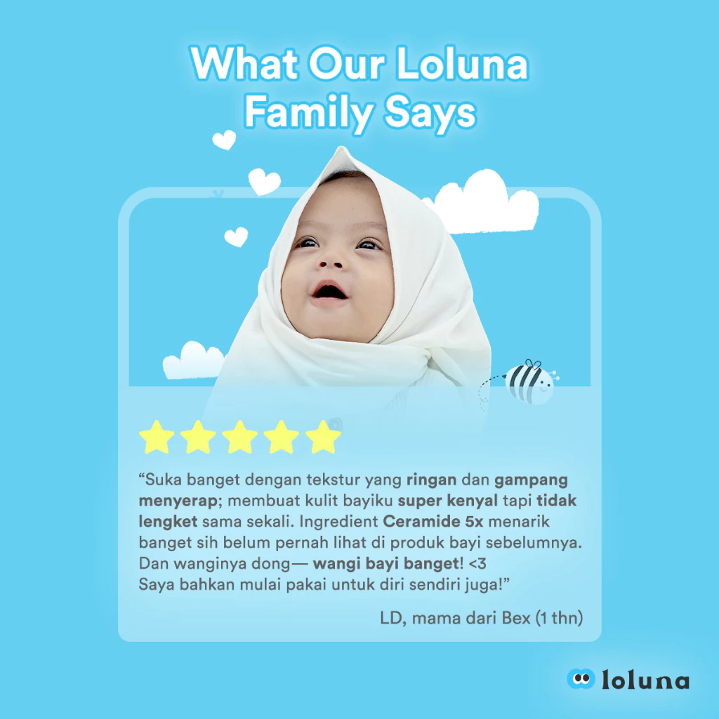 Loluna Face and Body Baby Lotion | Losion Krim Muka dan Kulit Anak Bayi