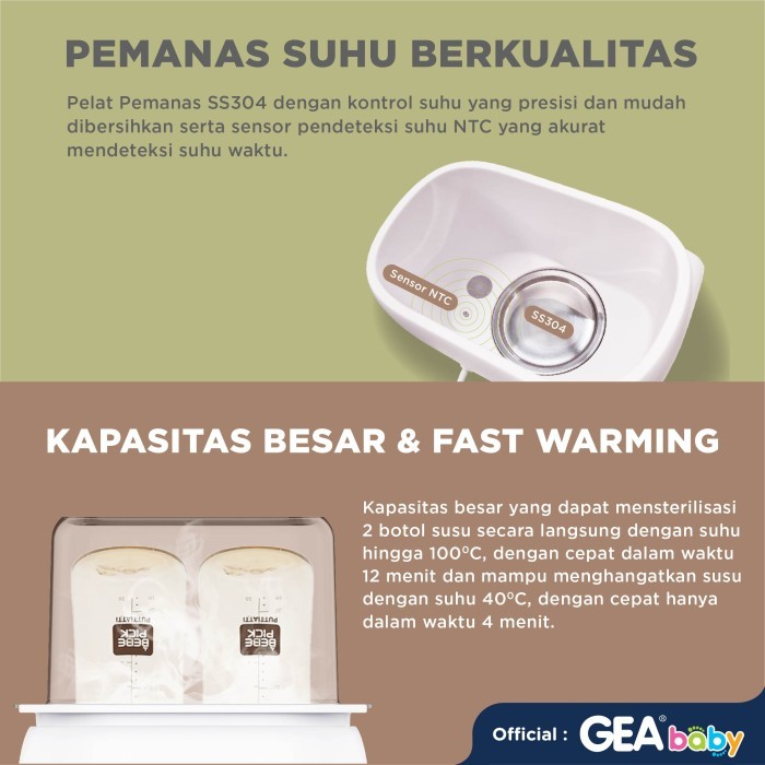 GEA Baby Smart Digital Bottle Warmer and Sterilizer GW 150 / Pemanas Botol Susu / Mesin Sterilisasi