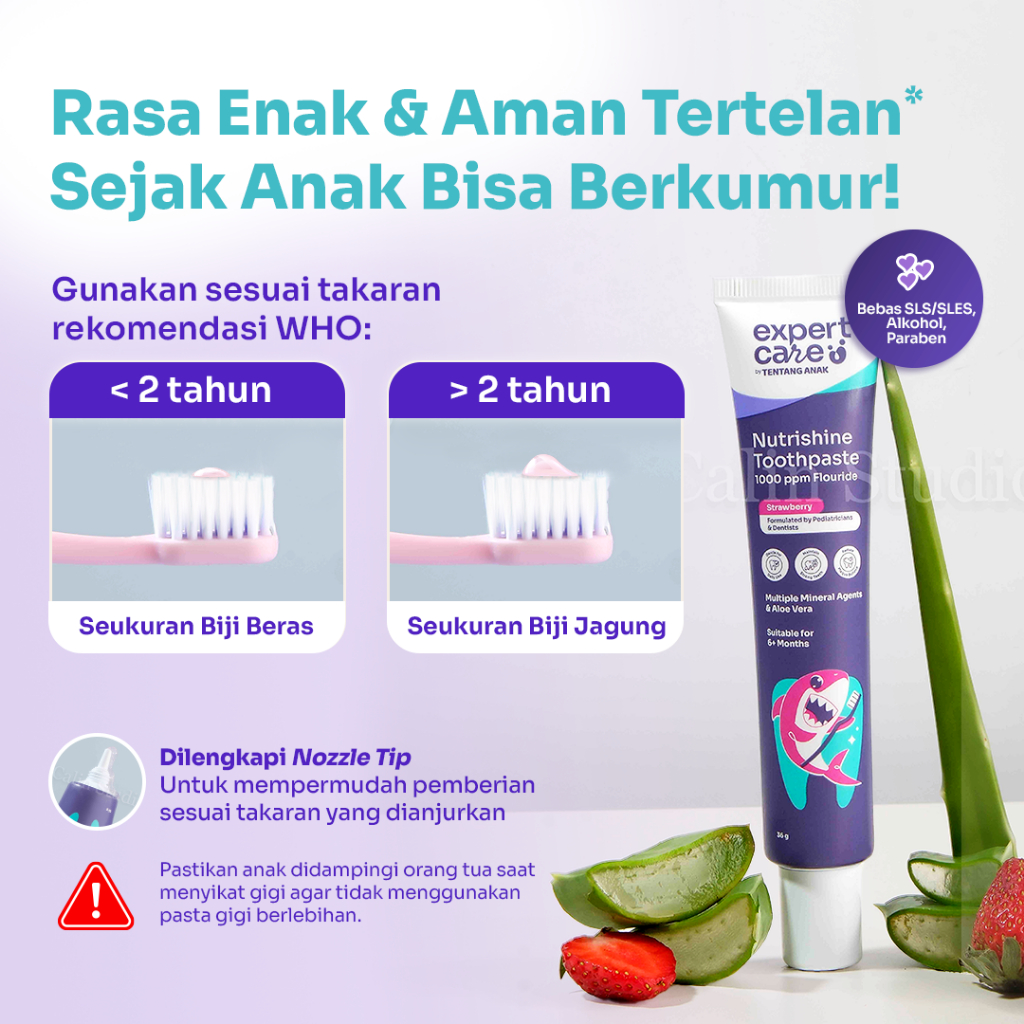 Expert Care Nutrishine Toothpaste / Pasta Gigi Bayi dan Anak Fluoride
