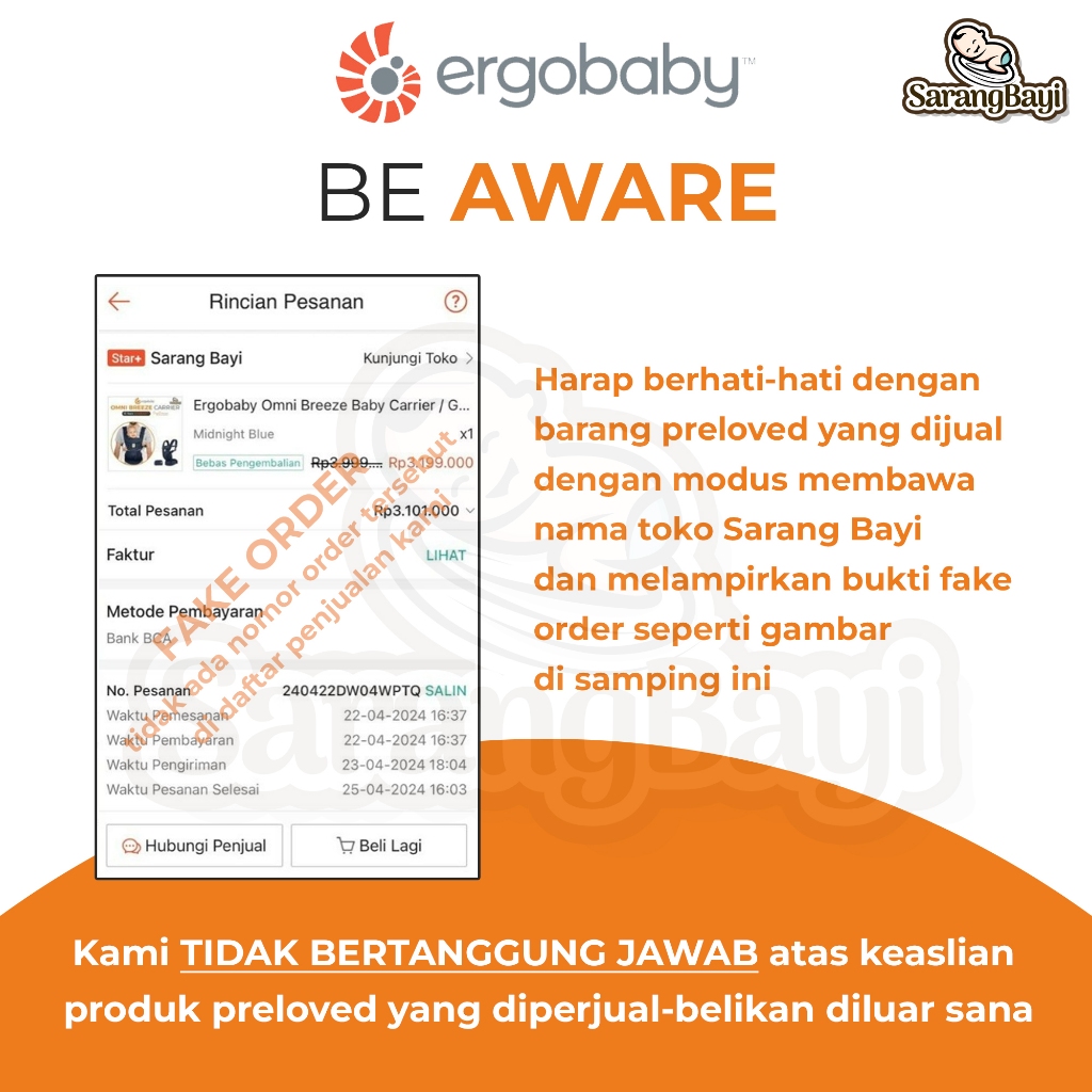 Ergobaby Omni Classic formerly Omni 360 Cool Air Mesh Carrier / Gendongan Bayi SSC