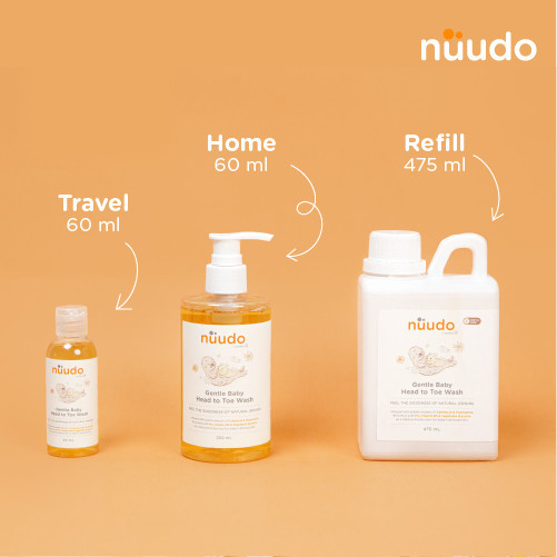 Nuudo Gentle Baby Head To Toe Wash / Sabun Mandi Anak Bayi Travel Size Home Size Refill