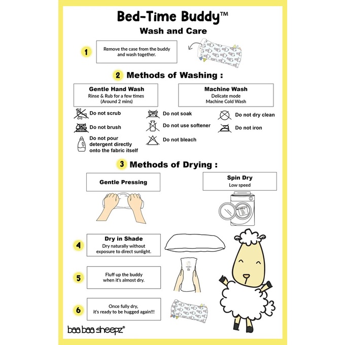 Baabaasheepz Bed Time Hug Buddy Baa Baa / Bantal Anak Bayi
