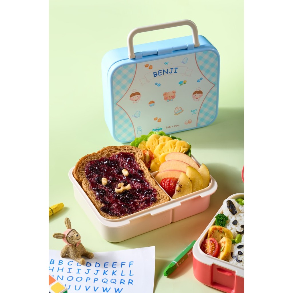 Little Dimple x Sally Piper Kids Munch Box / Lunch Box Leak Proof / Snack Box / Kotak Bekal Anak Sekolah Anti Bocor