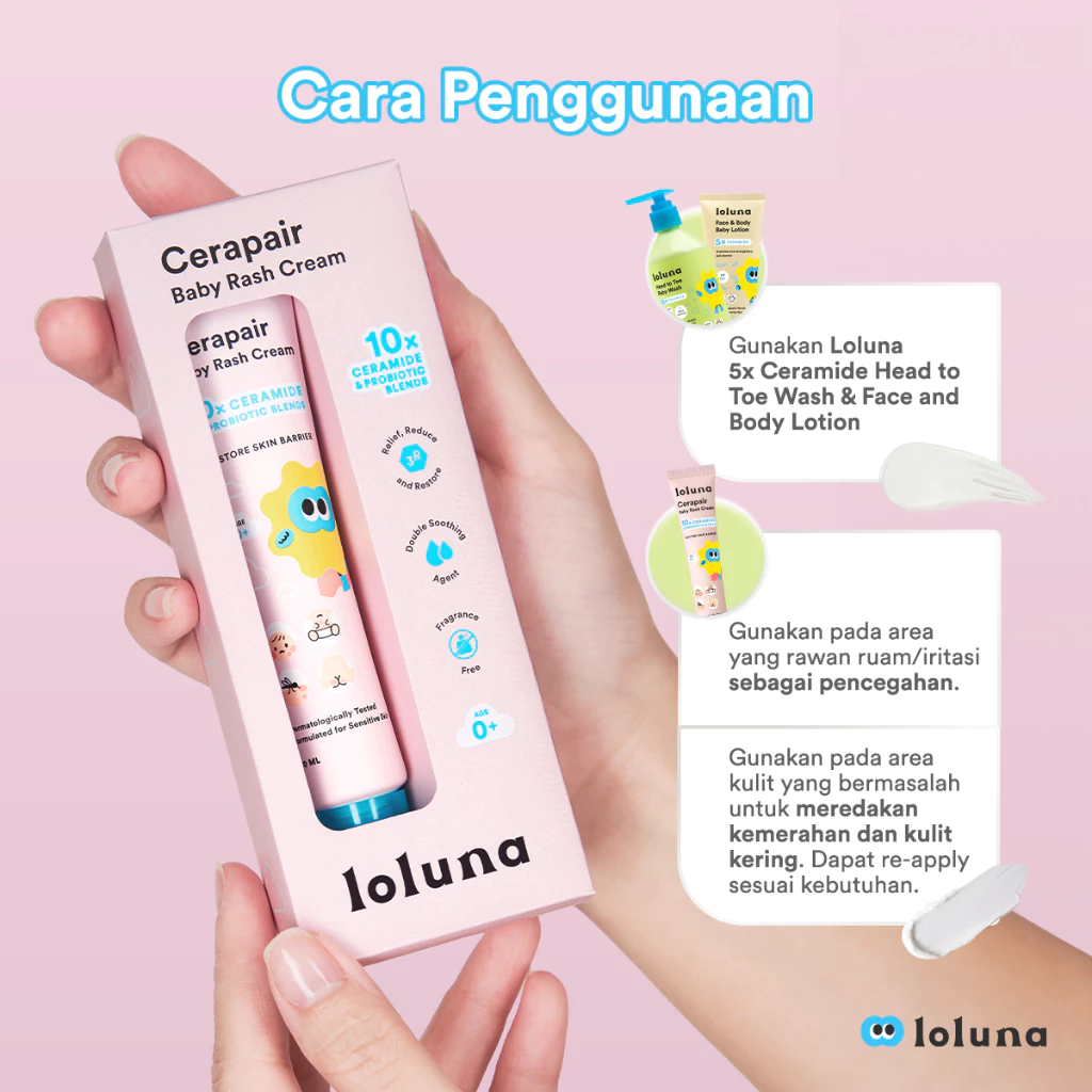 Loluna Cerapair Rash Cream / Krim Ruam Anak Bayi Ceramide Pair
