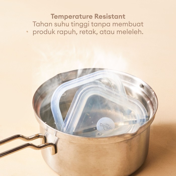 Little Dimple Pack and Fold Collapsible Silicone Food Container / Kotak Wadah Silikon Makan Mpasi Lipat