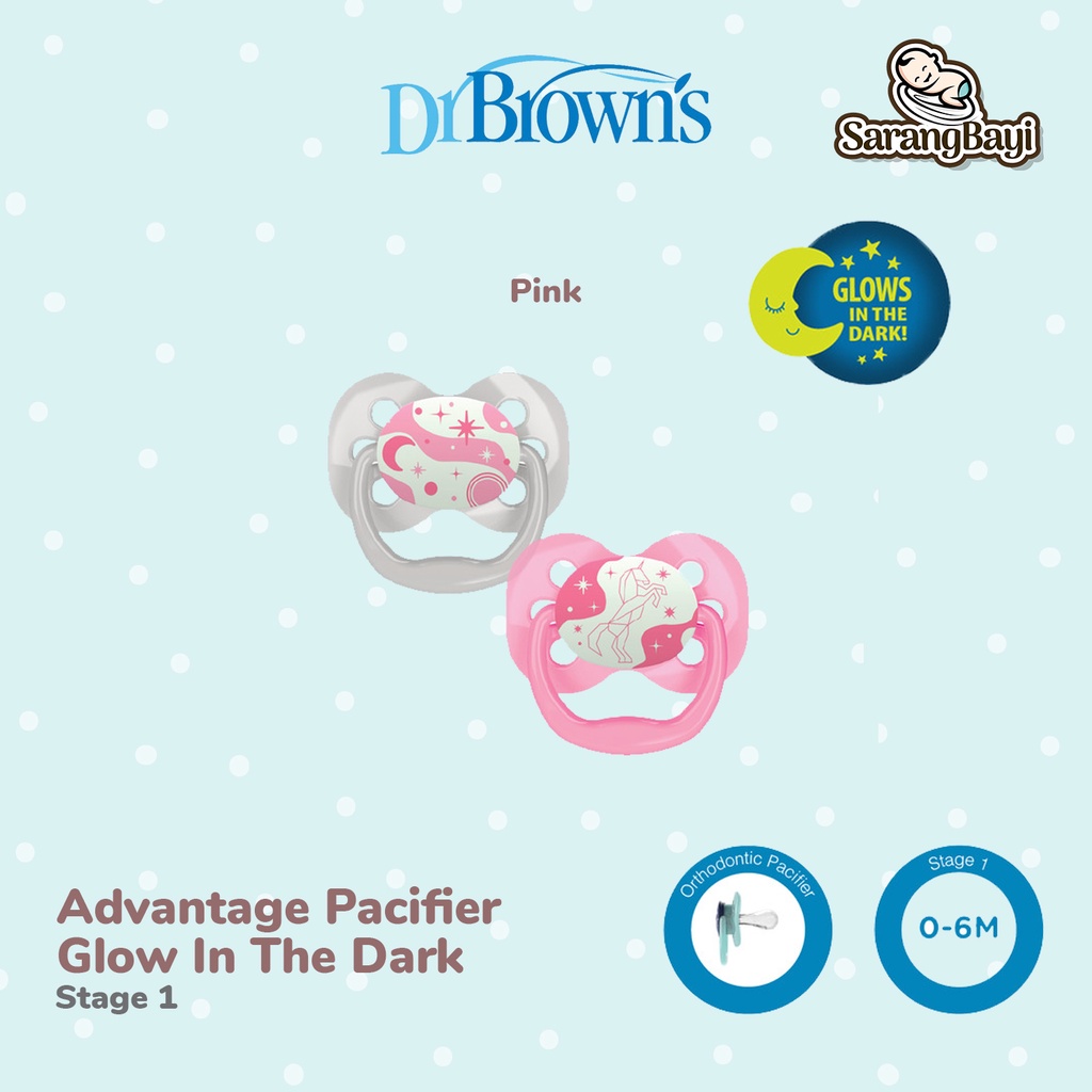 Dr Browns Advantage Pacifier Glow In The Dark Empeng Soother Bayi