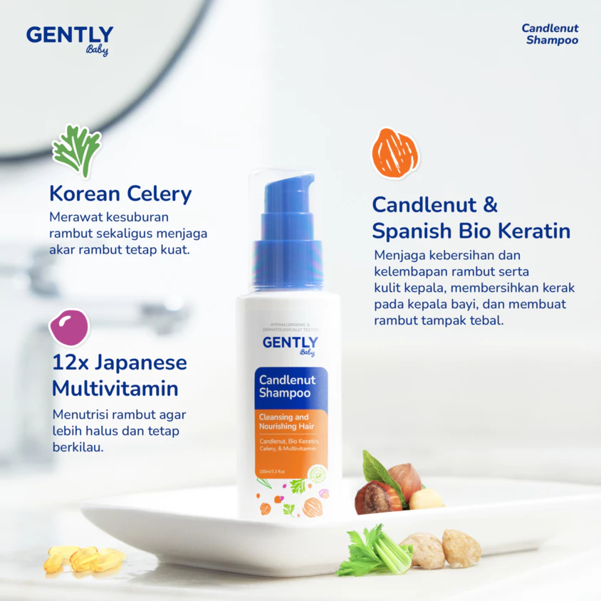 Gently Baby Candlenut Shampoo / Sampo Kemiri Rambut Anak Bayi
