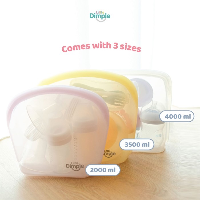 Little Dimple Silly Pouch / Silicone Pouch / Kantong Silikon Sterilisasi Serbaguna Traveling 2000ml 3500ml 4000ml