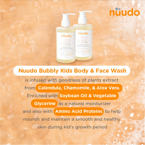 Nuudo Bubbly Kids Body and Face Wash / Sabun Mandi Anak Travel Size Home Size Refill