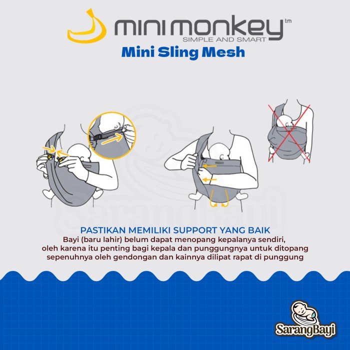Minimonkey Mini Sling Mesh / Gendongan Bayi Mini Monkey