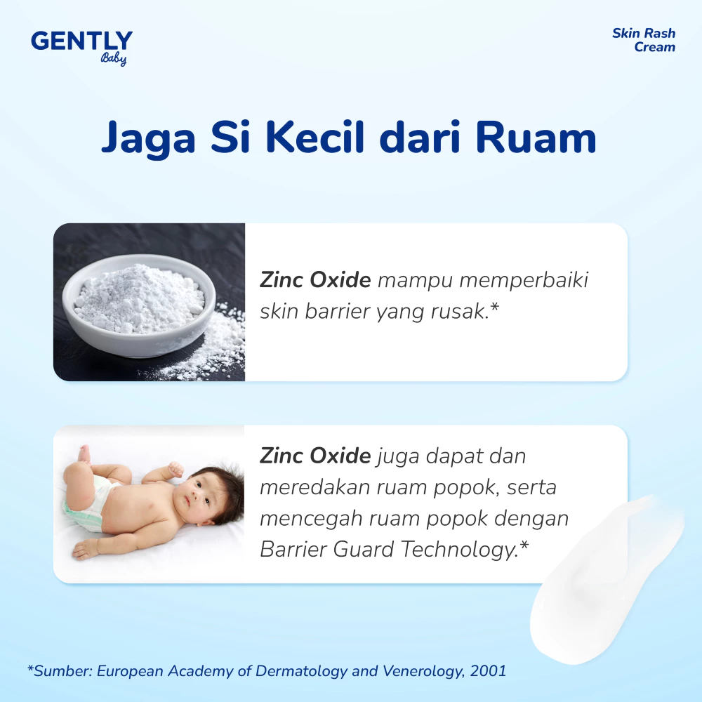 Gently Baby Skin Rash Cream / Krim Ruam Popok Anak Bayi