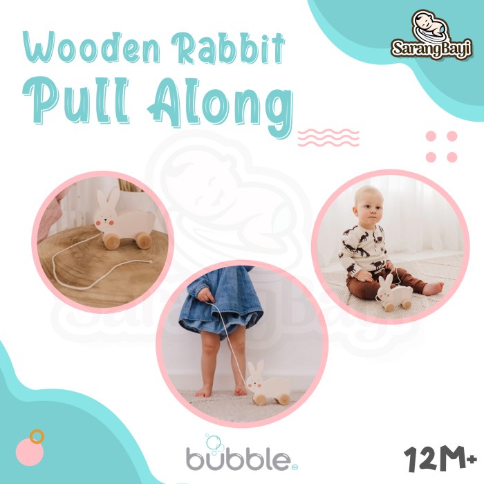 Bubble Wooden Rabbit Pull Along / Mainan Edukasi Anak