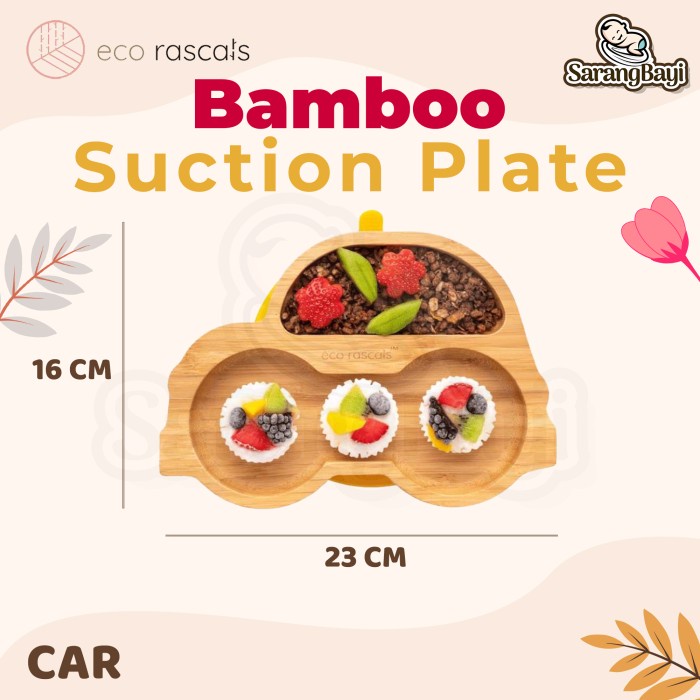 Eco Rascals Bamboo Car Suction Plate / Piring Suction Anak