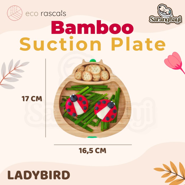 Eco Rascals Bamboo Ladybird Suction Plate / Piring Suction Anak