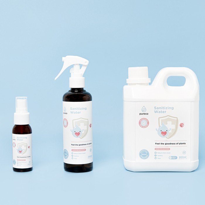 Pureco Sanitizing Water / Desinfektan Food Grade / Semprotan Sanitasi Non Alkohol Travel Size Home Size Refill