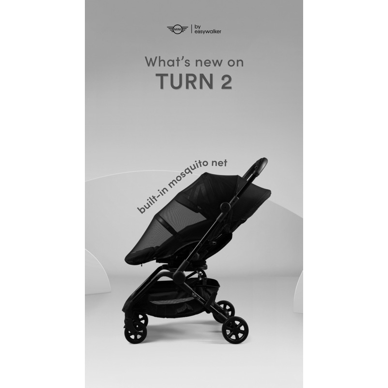 Easywalker Mini Buggy Turn 2 Stroller / Reversible Stroller | Oxford Black Soho Grey Stretford Green