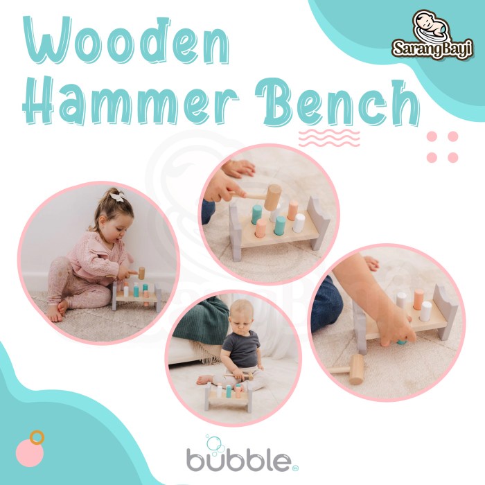 Bubble Wooden Hammer Bench / Mainan Edukasi Montessori Anak