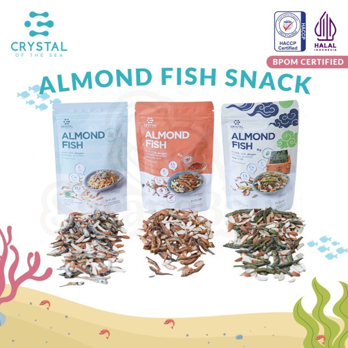 Crystal of The Sea Almond Fish Snack / Snack / Cemilan Almond Ikan Kering