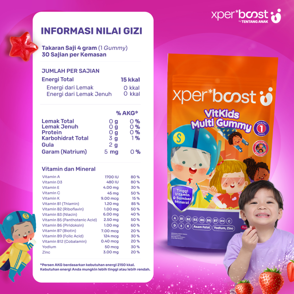 Expert Boost VitKids Multi Vitamin Gummy / Xpert Boost Multivitamin Anak