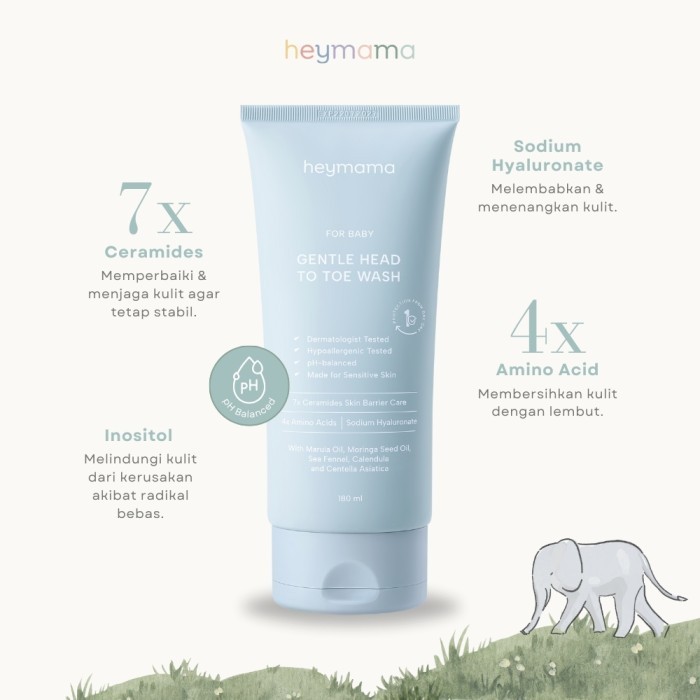 Heymama Gentle Head to Toe Wash / Shampoo Sabun Mandi Bayi 2 in 1