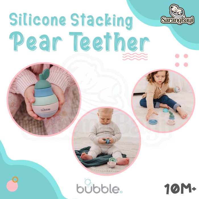 Bubble Silicone Stacking Pear Teether / Mainan Gigitan Bayi