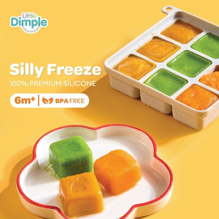 Little Dimple Silly Freeze / Silicone Food Container Ice Tray Cube  / Freezer Tray / Storage Tempat Beku / Cetakan Kaldu Mpasi Bayi Es Batu