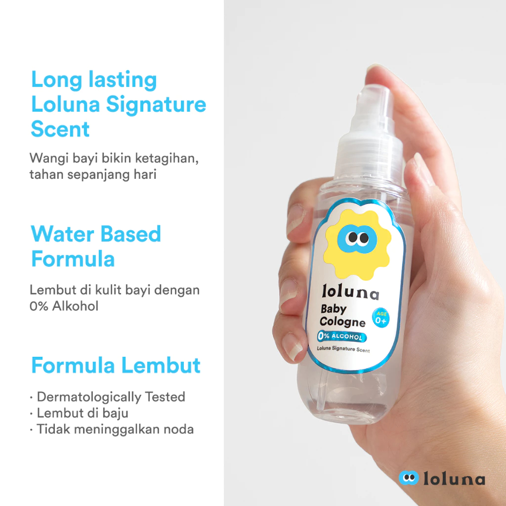 Loluna Baby Cologne Non Alcohol / Parfum Anak Bayi Tanpa Alkohol