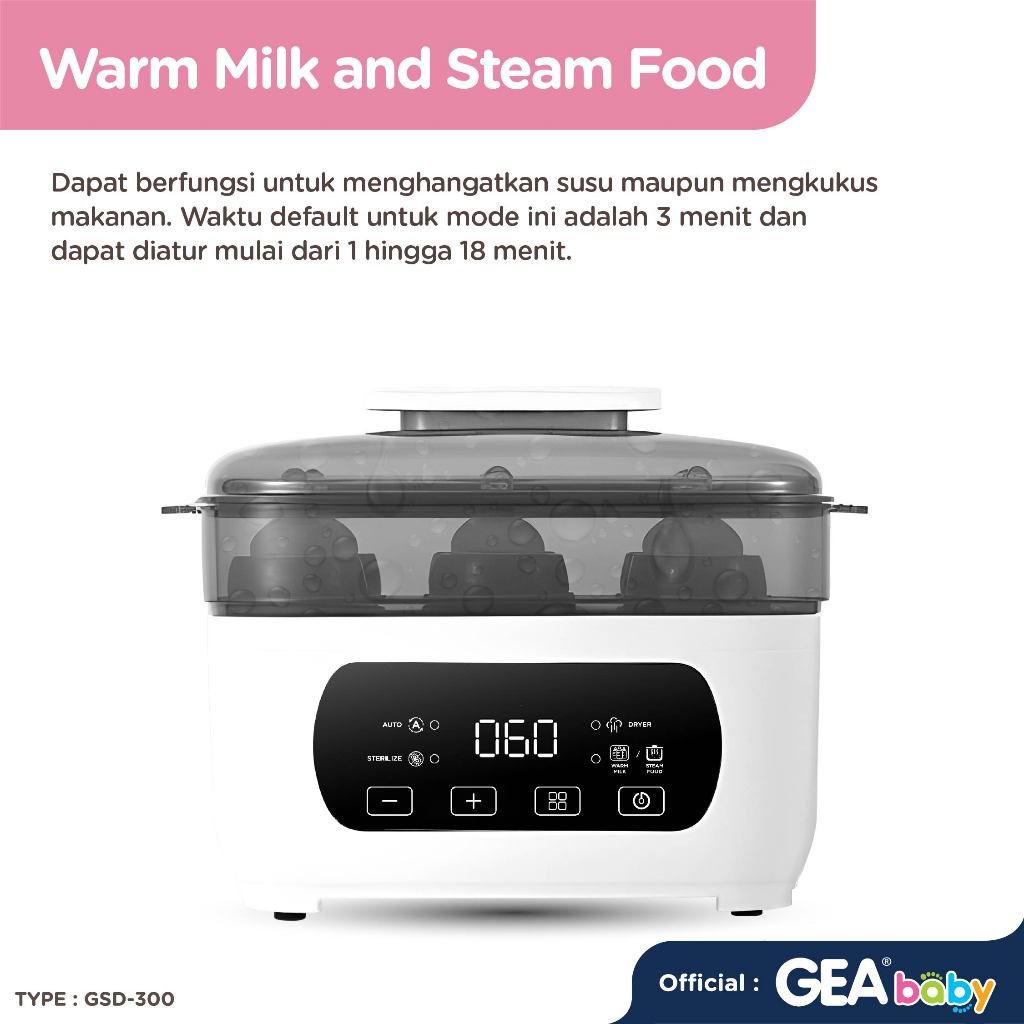 GEA Baby Swift Multifunction Sterilizer Dryer Warmer GSD 300 / Steril Pengering Penghangat Botol Susu Bayi