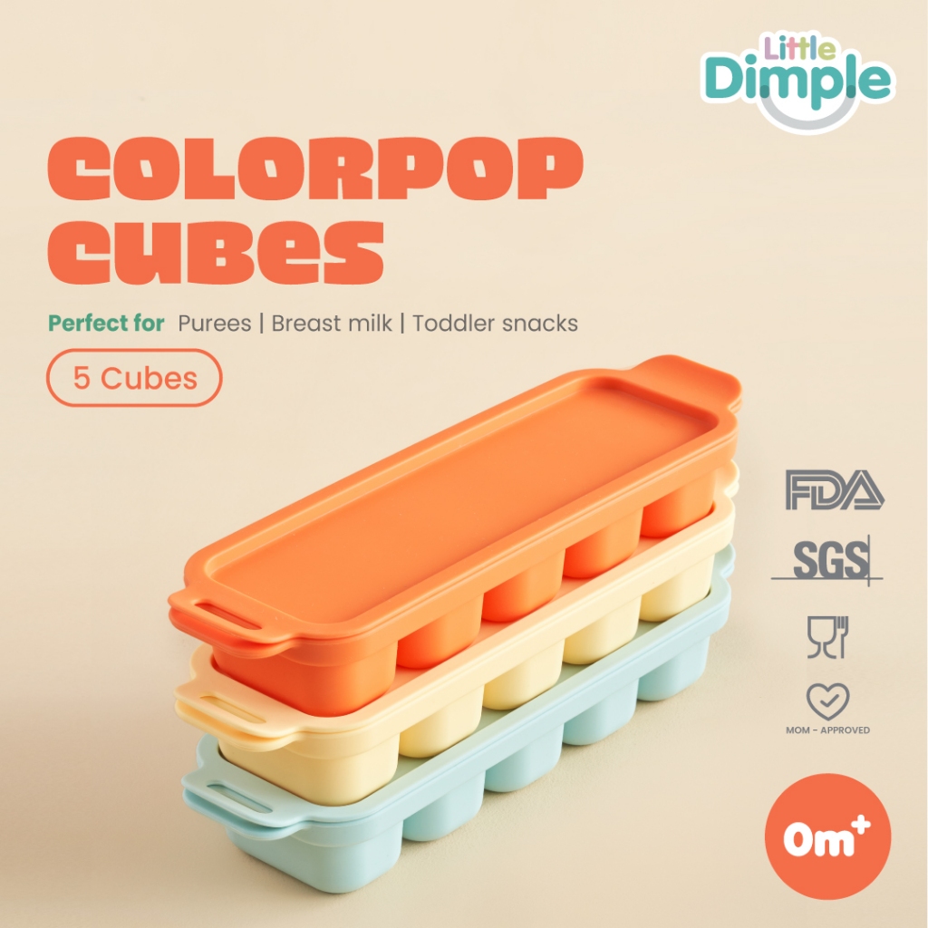 Little Dimple Colorpop Cubes / 4 Cubes 5 Cubes | Wadah Cetakan Mpasi Kaldu Beku