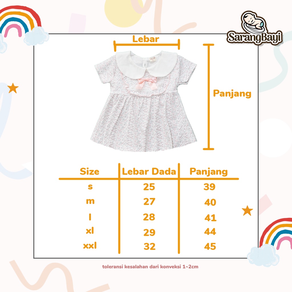Dress Rompi Anak Bayi Perempuan Motif Bunga Import Lucu