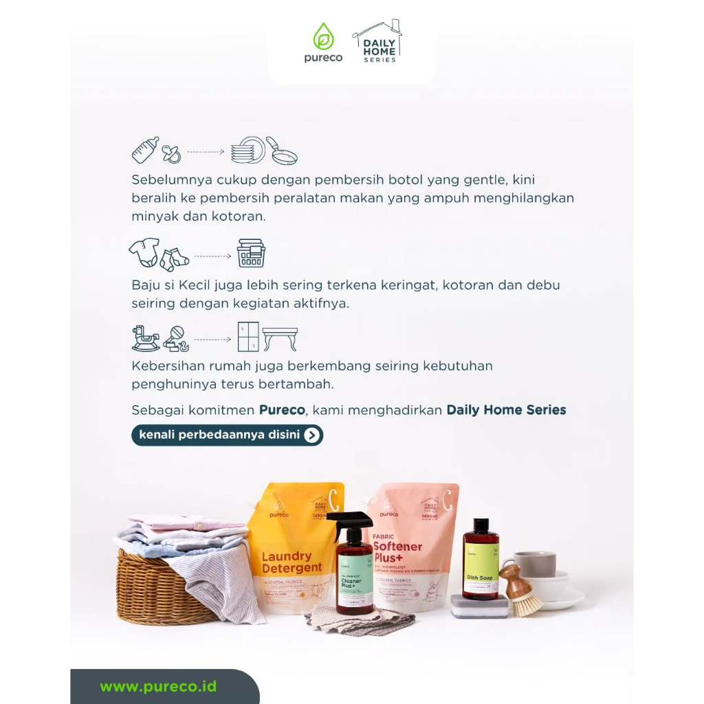 Pureco Refill Pouch Eco Pack 1450ml / Liquid Detergent Liquid Dish and Bottle Soap Liquid Handsoap Fabric Softener Daily Home