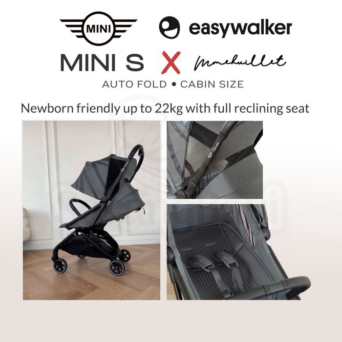 Easywalker Mini S Mmehuillet / Rockey S Autofold Cabin Size Stroller | Picadilly Black Sutton Peanuts Snoopy Grey Candy Pink