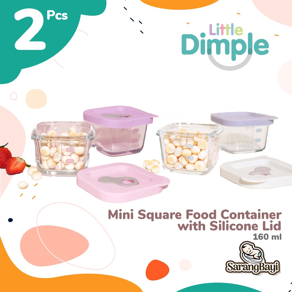 Little Dimple Baby Food Container with Silicone Lid Mpasi Snack Isi 2