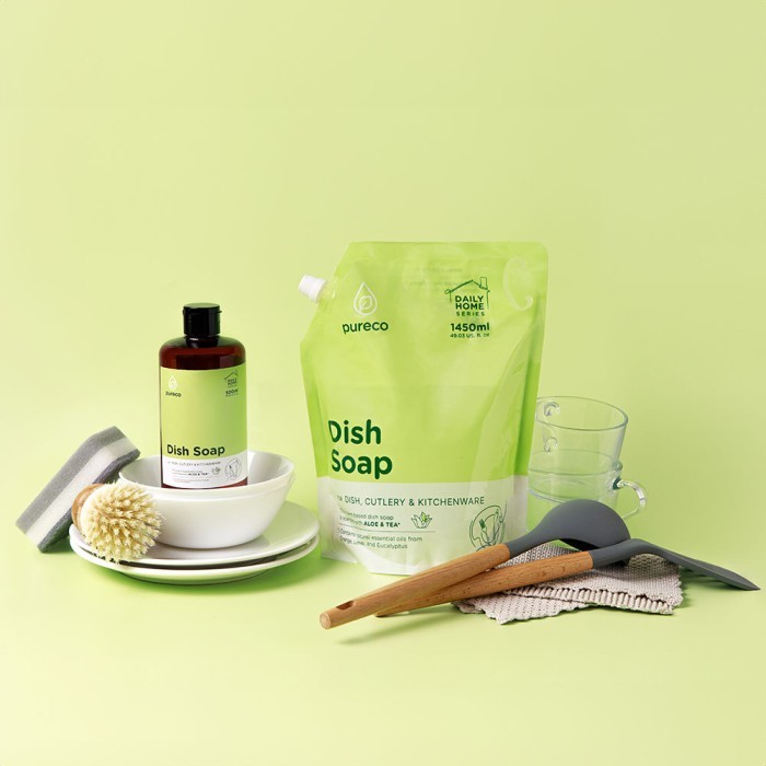 Pureco Daily Home Dish Soap / Sabun Cuci Piring Plant Based Travel Size Home Size Refill