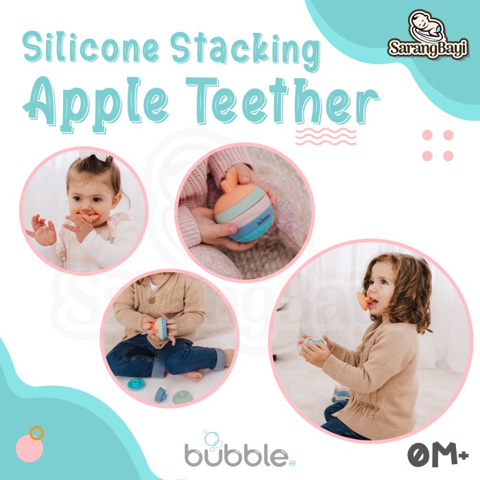 Bubble Silicone Stacking Apple Teether / Mainan Gigitan Bayi