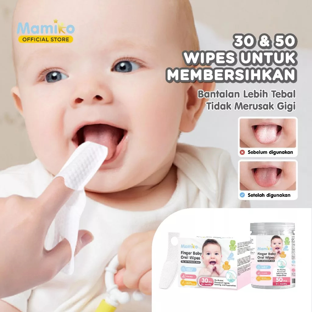 Mamiko Baby Finger Oral Wipes / Pembersih Lidah Bayi Disposable
