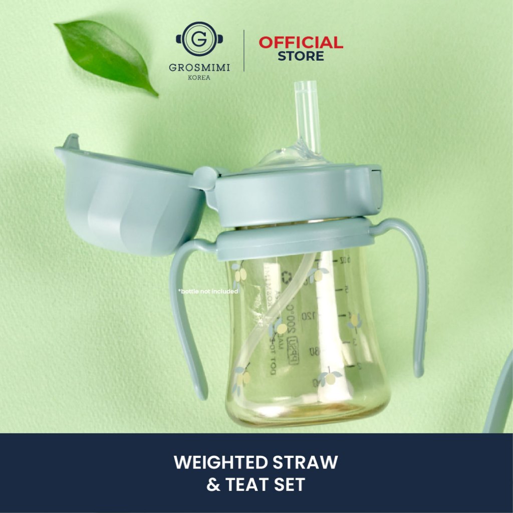 Grosmimi Weighted Straw and Teat Set / Aksesoris Sedotan dan Pemberat