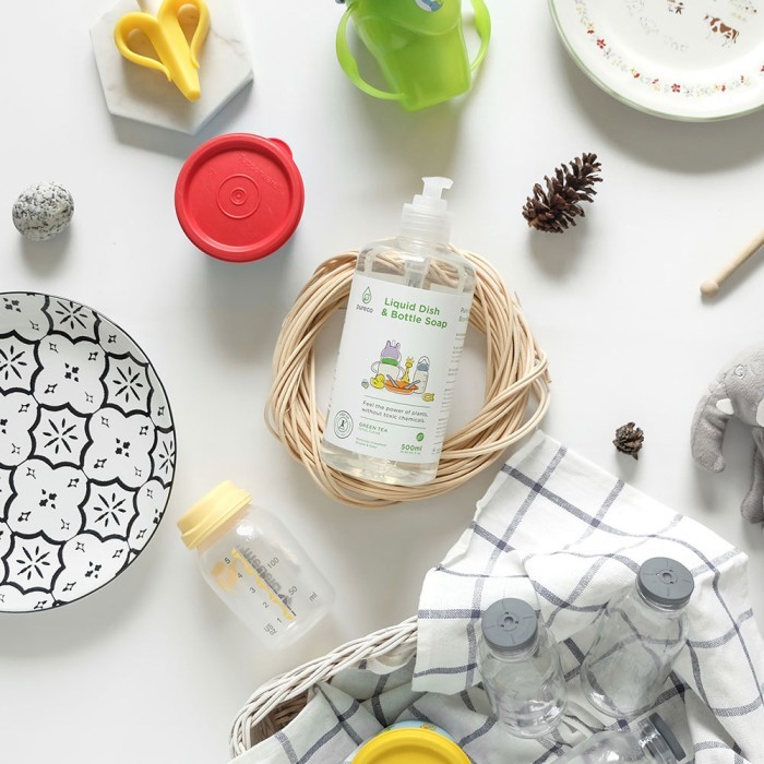 Pureco Liquid Dish and Bottle Soap / Sabun Cuci Botol Bayi Non Toxic Plant Based Travel Size Home Size Refill Pouch