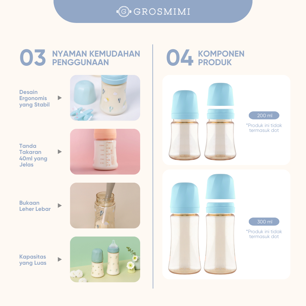Grosmimi PPSU Feeding Bottle 200ml / Botol Susu Bayi