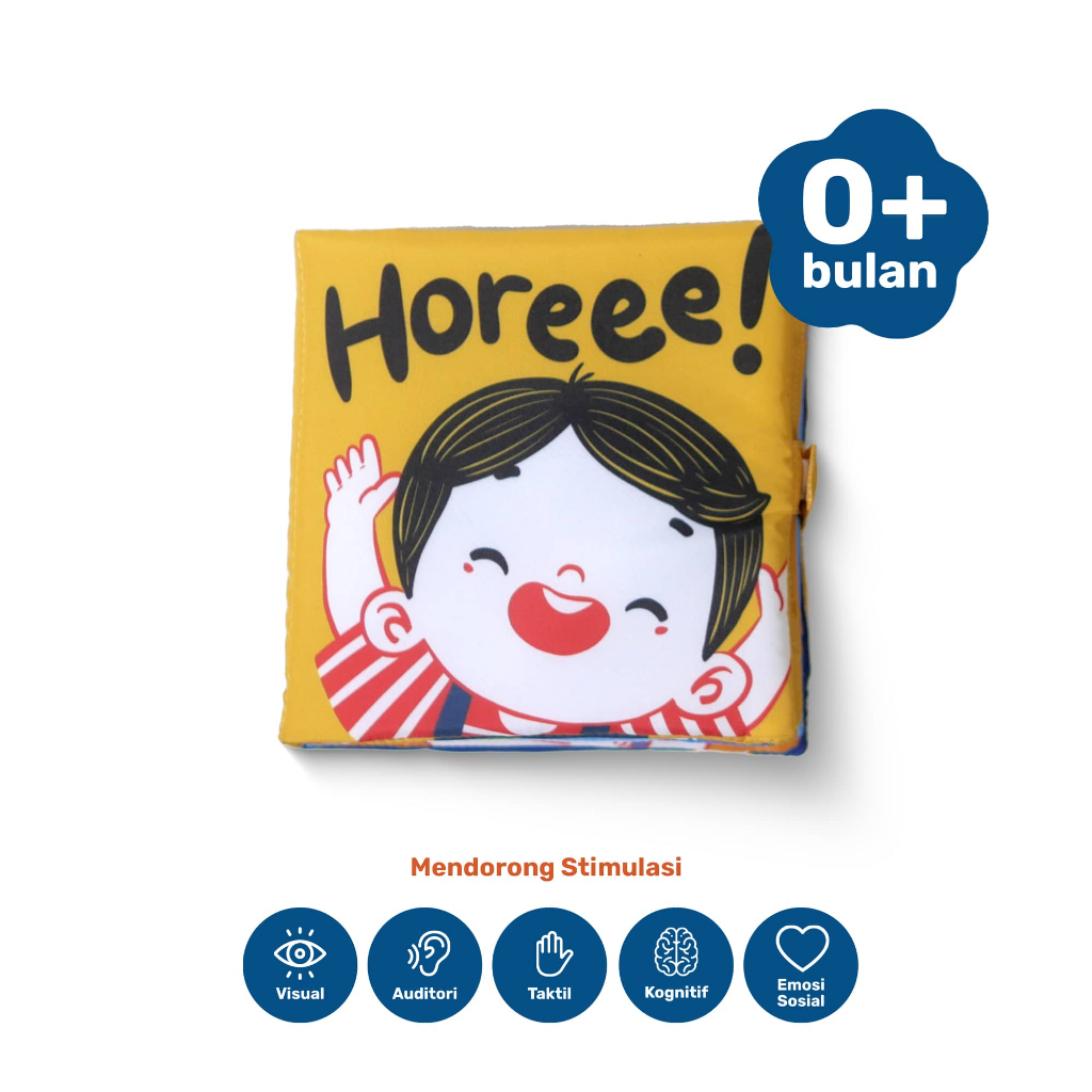 Tentang Anak Soft Book Lihat! Horeee! / Buku Tummy Time / Buku Stimulasi Anak Newborn 0-6 Bulan