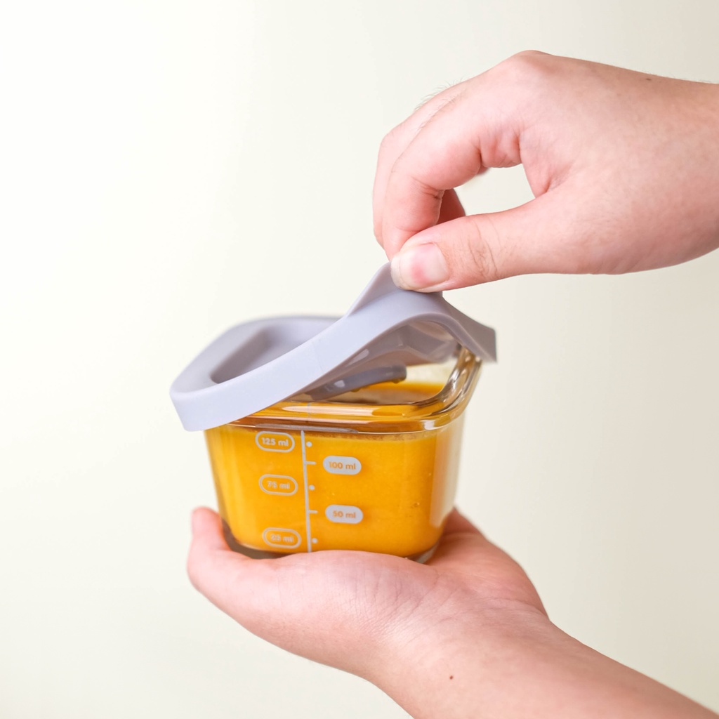 Little Dimple Baby Food Container with Silicone Lid Mpasi Snack Isi 4