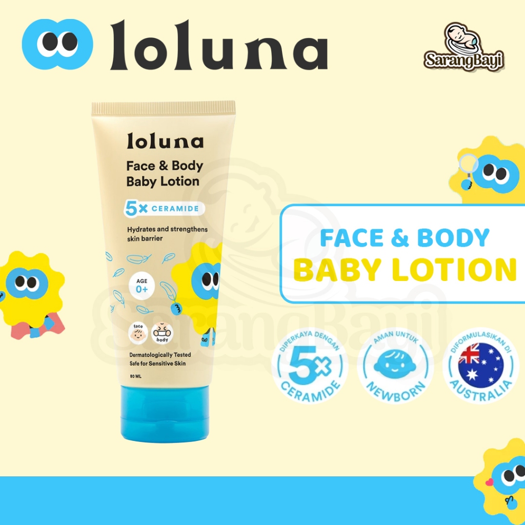 Loluna Face and Body Baby Lotion | Losion Krim Muka dan Kulit Anak Bayi
