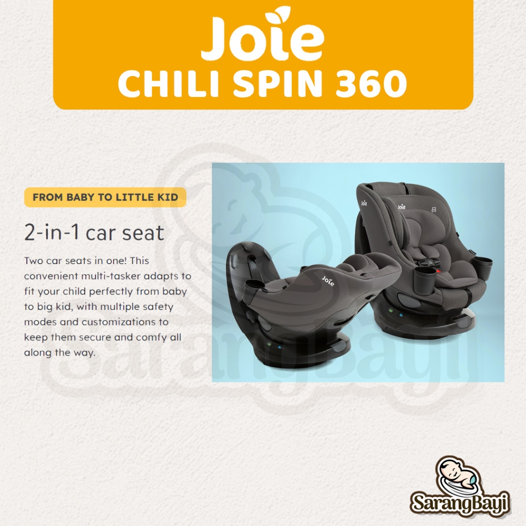 Joie Chili Spin 360 Rotating Car Seat / Tempat Duduk Mobil Anak Bayi